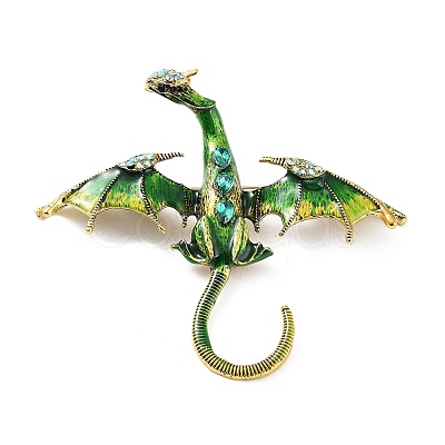 Dragon Alloy Rhinestone Brooches JEWB-K018-14AG-02-1