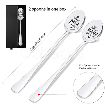 Stainless Steel Spoons Set AJEW-WH0160-031-1