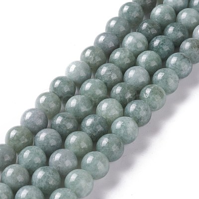 Natural White Jade Imitation Burmese Jade Beads Strands G-I299-F09-8mm-1