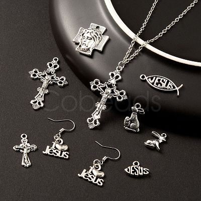 80Pcs 8 Style Tibetan Style Alloy Pendants X1-FIND-LS0001-41AS-1