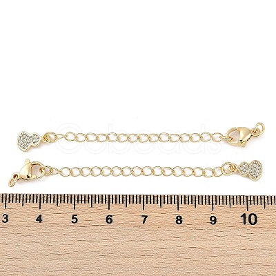 Brass Micro Pave Cubic Zirconia Ends with Chains KK-U043-05G-1