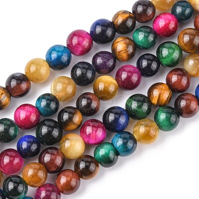 Natural Tiger Eye Beads Strands X-G-G101-6mm-6-1