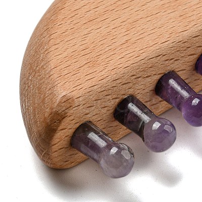 Natural Amethyst Scalp Massager AJEW-G058-01D-1