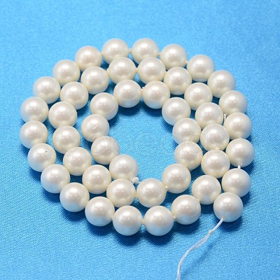 Round Shell Pearl Bead Strands BSHE-L011-6mm-A013A-1