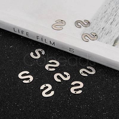 Non-Tarnish 304 Stainless Steel Letter Charms X-STAS-O072-S-1