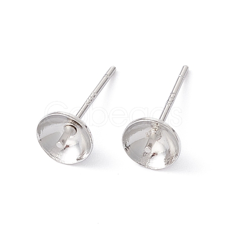 Rack Plating Brass Stud Earring Findings KK-G433-05A-P-1