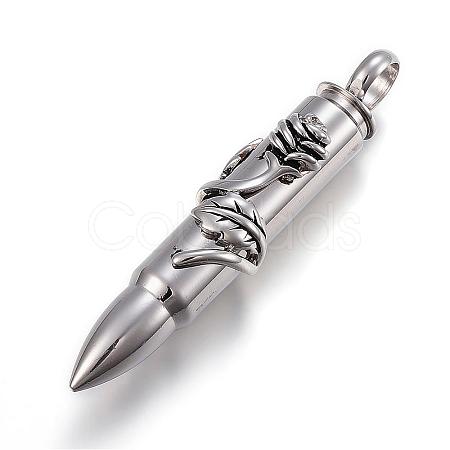 316 Surgical Stainless Steel Pointed Pendants STAS-G112-02AS-1