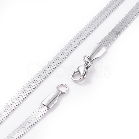 Non-Tarnish 304 Stainless Steel Snake Chains Necklaces X-NJEW-O058-29P-1