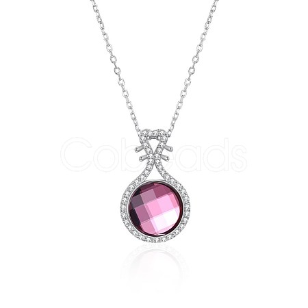 Trendy Austrian Crystal Pendant Necklaces NJEW-BB34115-1