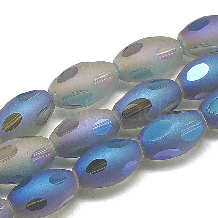 Electroplate Glass Beads Strands X-EGLA-Q106-A03-1