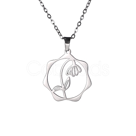 Stainless Steel Pendant Necklaces PW-WG57218-11-1