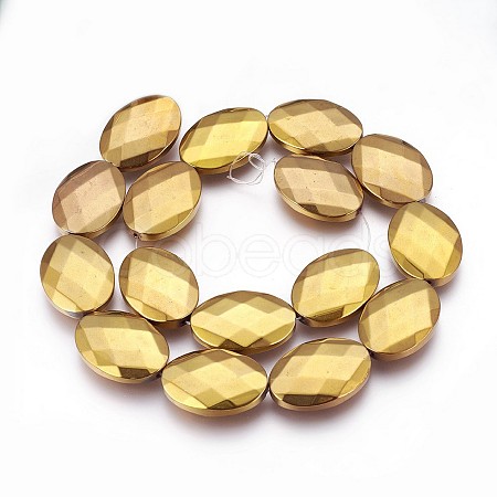 Electroplated Non-magnetic Synthetic Hematite Beads Strands G-P392-V06-1