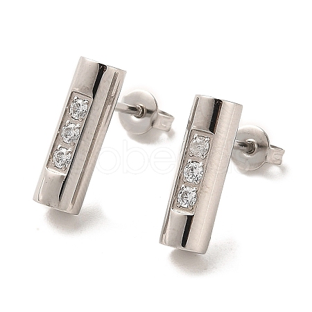 Column 304 Stainless Steel Stud Earrings EJEW-D101-03P-1