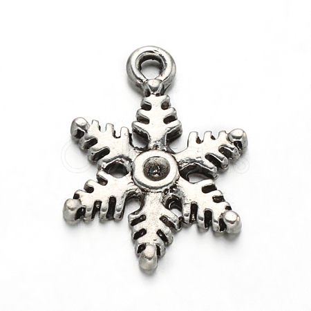 Snowflake Tibetan Style Alloy Pendants TIBEP-AD-13993-AS-RS-1