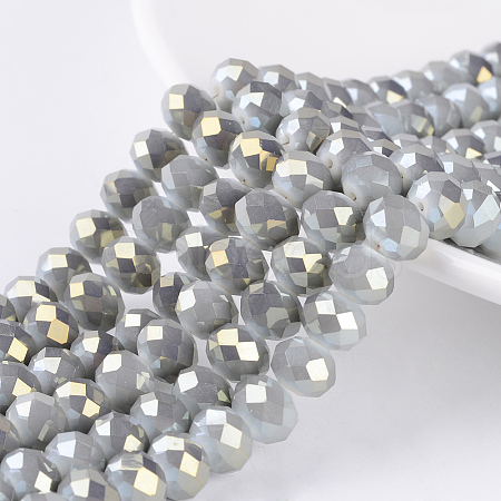 Electroplate Glass Beads Strands EGLA-A034-J8mm-Y02-1