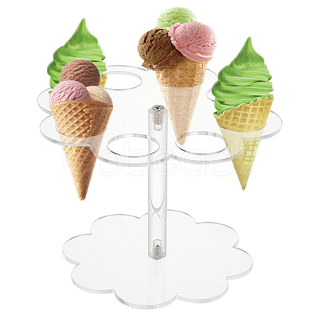 Transparent Acrylic Ice Cream Cone Display Stands ODIS-WH0029-29-1