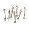 Non-Tarnish 304 Stainless Steel Links, Bar Connector Charms, Stainless Steel Color, 15x2.5x1.5mm, Hole: 1.4mm