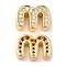 Brass Micro Pave Cubic Zirconia Beads, Letter M, Real 18K Gold Plated, 8.5x12x4mm, Hole: 3.5x1.8mm