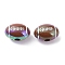 UV Plating Opeque Acrylic Beads, Iridescent, Rugby, Coconut Brown, 18.5x12.5x12mm, Hole: 3.5mm