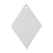 925 Sterling Silver Blank Pendants, Rhombus Charms, Silver, 17.5x11.5x0.5mm, Hole: 0.9mm