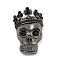 Halloween Theme Alloy with Glass Rhinestone Cabochons, Skull, Gunmetal, 44x29x12mm