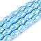 Electroplate Glass Beads Strands, AB Color Plated, Faceted, Oval, Light Sky Blue, 11x8mm, Hole: 1.2mm, about 60pcs/strand, 26.38 inch(67cm)