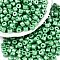 Baking Paint Pearlized Glass Seed Beads, Round Hole, Cylinder, Medium Sea Green, 4x5.5mm, Hole: 1.8mm, about 2500pcs/pound