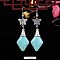 Turquoise Dangle Earrings for Women, Rhombus