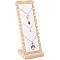 Phyllostachys Pubescens Necklace Display Stand, Long Chain Display Stand, Rectangle, with Velvet, Floral White, 10x16x27.4cm