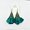 Tassel Earrings Ethnic Style Fringe Ear Drops Women's Ear Hooks, Green, Platinum
