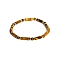 Natural Tiger Eye Bead Stretch Bracelets, with Alloy Beads, Column, Inner Diameter: 5cm