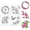 4Pcs 4 Styles PVC Stamp, for DIY Scrapbooking, March Cherry Blossom, 55x55mm, 1pc/style