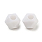 Opaque Acrylic European Beads, Large Hole Beads, Faceted, Bicone, White, 13x12x10mm, Hole: 5mm, about 819pcs/500g