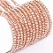 Electroplate Glass Beads Strands, Pearl Luster Plated, Faceted, Rondelle, Sandy Brown, 2x1.5mm, Hole: 0.6mm, about 235~247pcs/Strand, 14.57~14.76 inch(37~37.5cm)