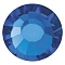 Preciosa&reg Crystal Hotfix Flatback Stones, Czech Crystal, Round(438 11 612 Chaton Rose VIVA 12 &reg), Capri Blue, SS8(2.3~2.5mm)