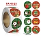 Paper Self-Adhesive Stickers, Flat Round, for Presents Decoration, Round with Christmas Theme, Mixed Color, 25mm