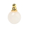 Natural Quartz Crystal Perfume Bottle Pendants, with 304 Stainless Steel Findings, Round, 25x16mm, Hole: 2mm