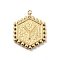 201 Stainless Steel Pendants, Golden, Hexagon with Letter Charm, Letter Y, 21x16.5x2mm, Hole: 1.5mm