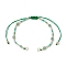 4mm Faceted Round Natural Green Aventurine Beads & Handmade Seed Beads Braided Bracelet Making, Green, 11-1/2 inch(29.2cm)