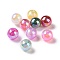 UV Plating Rainbow Iridescent Acrylic Beads, with Glitter Powder, Round, Mixed Color, 11.5mm, Hole: 2.5mm