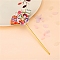 Flower Fan Cloth Hair Sticks, Hair Accessories for Women & Girls, White, 150mm