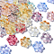 100Pcs Handmade Lampwork Beads, Snowflake, Mixed Color, 14x12x4.5mm, Hole: 0.9mm