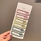 Alloy Enamel Snap Hair Clips, Rectangle, Mixed Color, 69mm, 6pcs/set