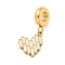 304 Stainless Steel Enamel European Dangle Charms, Large Hole Pendants, Heart Charm, Golden, White, 23.5mm, Hole: 4.5mm