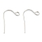 Tarnish Resistant 316 Surgical Stainless Steel Earring Hooks, Ear Wire, with Horizontal Loop, Stainless Steel Color, 21mm,Hole:2mm