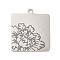 Non-Tarnish 304 Stainless Steel Pendants, Square with Flower Pattern, Stainless Steel Color, 20x18x1mm, Hole: 1.5mm