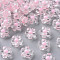 Transparent Acrylic Beads, Bead in Bead, Flower, Pink, 12x12.5x6mm, Hole: 2.5mm, about 893pcs/500g