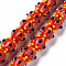 Opaque Handmade Bumpy Lampwork Beads Strands, Pumpkin, Red, 9.5~10.5x12.5~13.5mm, Hole: 2mm, about 50pcs/strand, 20.08 inch(51cm)