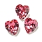 Glass Rhinestone Cabochons, Flat Back & Back Plated, Faceted, Heart, Rose, 6.5x6x4mm