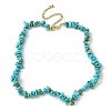 Synthetic Turquoise Chips Beaded Necklace NJEW-FZ00004-02-1